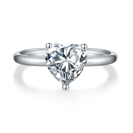 Hartvormige Moissanite Geset Met Topgehalte Moissanite Luukse En Modieuse Ligte Luukse Juweliersware Silwer Ring S925 Silwer-bedekte Platinum