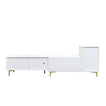 Wood Extendable TV Stand Rectangle Entertainment Center,Media TV Console For Living Room Bedroom