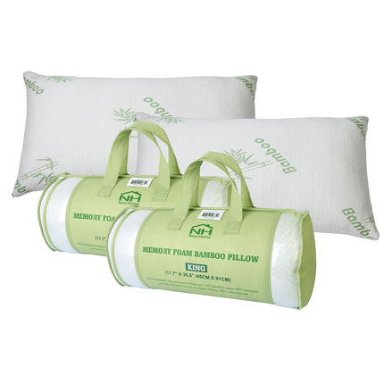 2 Stuks Of 1 Stuk Bamboe Geheueskuim Kussing Hipoallergene Bedkussing Vir Kop Nek Rus Slaapversnipperde Kussing Wasbare Oortreksel Koninging Grootte Kussing