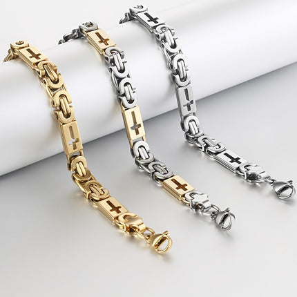 Kruisuitgekerfde Vlekvrye Staal Armband Vir Vroue