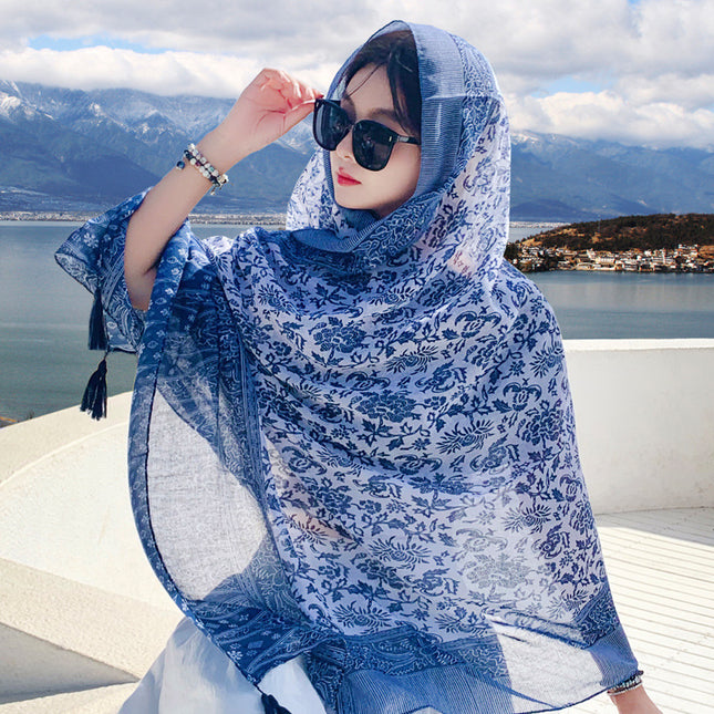 Women's Outer Scarf For Traveling In Western Sichuan Grassland