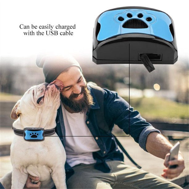 Anti Bark Collar Stop Dog Barking Sound Vibration S-M-L Adjustable Rechargeable