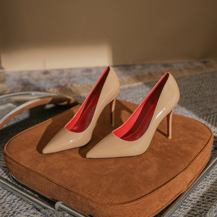 Skoene vir Dames: Punttoon, Hoë Stilettohak, Glansend, Elegante, Patentleer