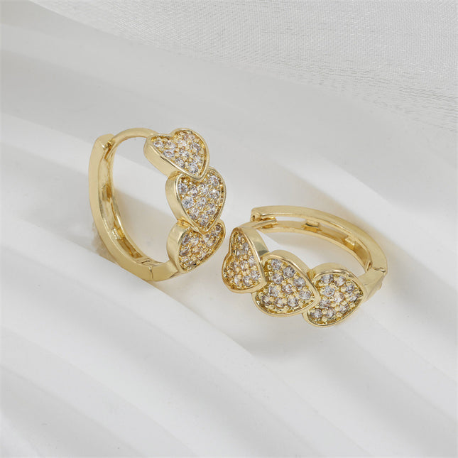 Hoë-gehalte Klassieke Oorbelle Met 'n Dubbelry Vol Diamant-ontwerp
