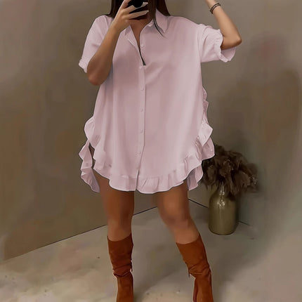 Spring And Summer Shirt Loose Solid Color Women's Clothing