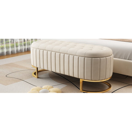 Elegante Stof Fluweel Opbergpoef