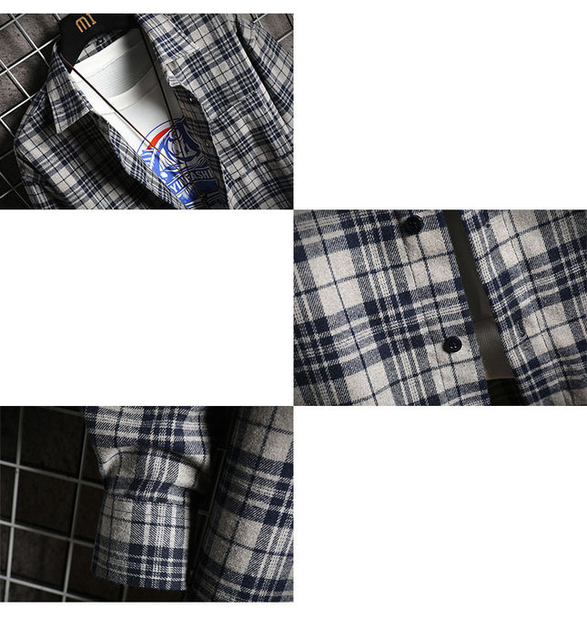 Men's Plus Size Long Sleeve Shirt Square Collar Simple Casual Jacket