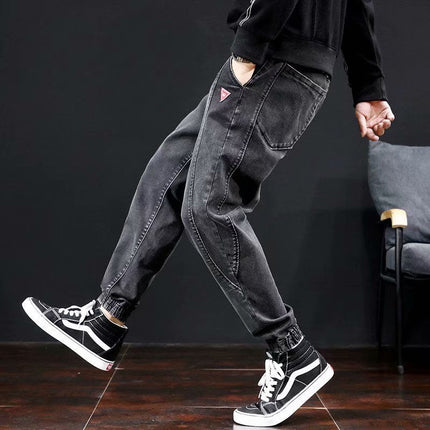 Ankle-tied Jeans Men's Loose Cargo Harlan Cropped Leisure