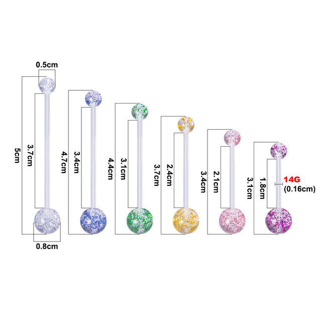 Acrylic More Sizes Belly Ring Soft Rod Transparent Rod Multi-color Optional Navel Decoration