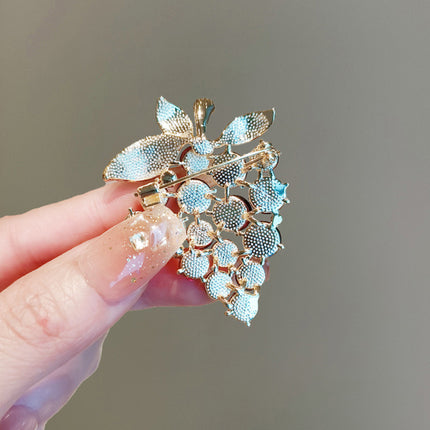 Light Luxury Purple Grape Brooch For Women, High-end Elegant Temperament