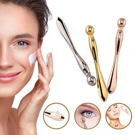 Oogroomstokrolletjie vir gesig, metaalspateltjie, poeieraansmeerder, oogroommasseerder, gesigroommasseerstokkies, oogmetaalgrimeerspatel, oogwand 10cm