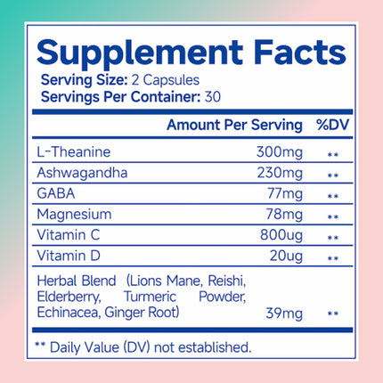 Ashwagandha Vir Vroue Aanvulling Met L-Teanien Magnesium, Stresverligting, Fokus En Ontspanning Ondersteuning Angspil