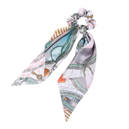 Fashion Long Streamer Printed Fabric Tie Hair Accessory For Ponytail Tie-up Hair Top Cuft