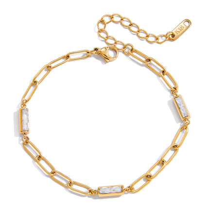 Vlekvrye Staal Armband Met Wit Sirkone