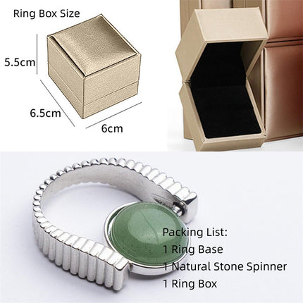 Oorspronklike Fidget Spinner Ringe Natuursteen Ringe Vervangbare Spinners Vir Angs En Stresverligting Juweliersgeskenke