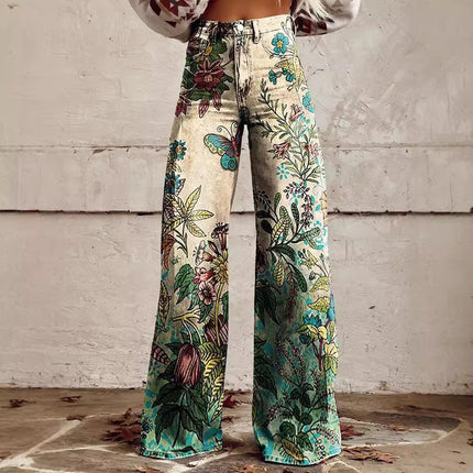 New 3D Thermal Transfer Speaker Simulation Denim Trousers Loose Pants All-matching
