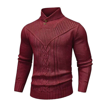 Stand Collar Classic Twisted Pullover Sweater