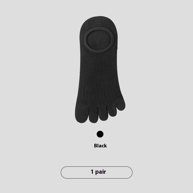 Five-finger Men's Summer Cotton Boneless Antibacterial Invisible Socks
