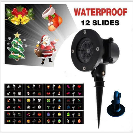48 Pattern Christmas Projector Laser Light Snow LED Lamp Landscape Garden XMAS