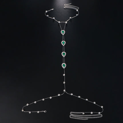 Gem Bikini Chest Necklace Body Chains Rhinestone-encrusted Jewelry