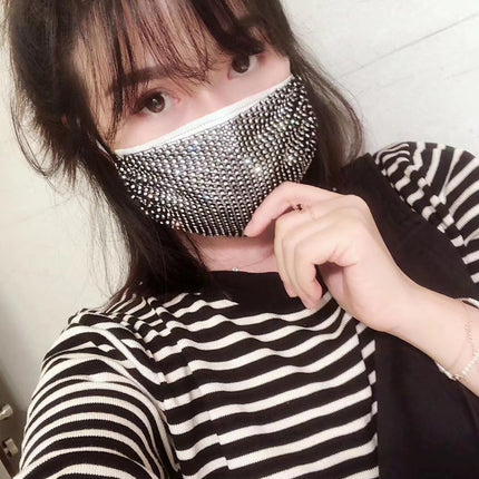 Rhinestone Mask European And American Net Celebrity Fishing Net Star Color Mask With Diamond
