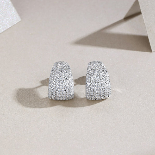 Top-quality Moissanite Luxury And Fashionable Light Luxury Jewelry Silver Stud Earrings S925 Silver Plated Platinum