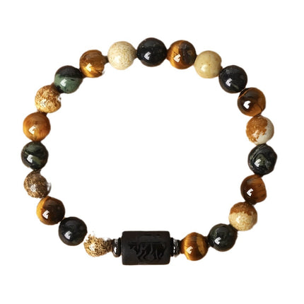 12 Zodiac Sign Natural Stone Bead Bracelet