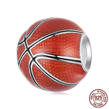 S925 Sterling Silwer Basketbal Gespreide Krale Selfdoen Armbandbykomstighede