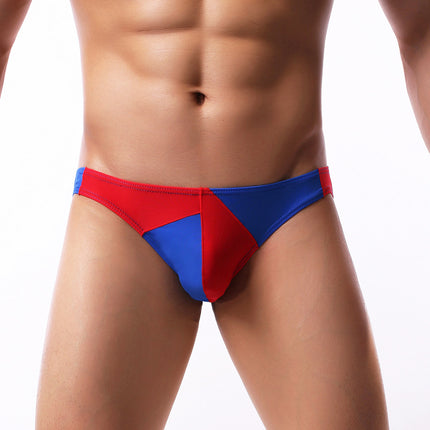 Personality Stitching Silky Men's Briefs
