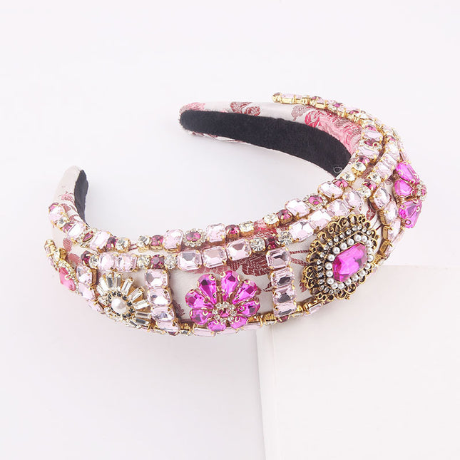 Imitasie Pêrel Retro Haarband Blomme Geweefde Stof