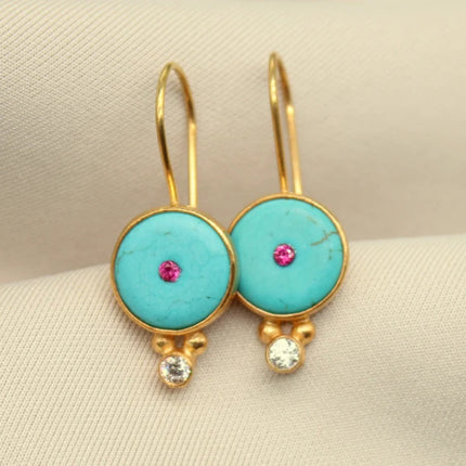 Creative Bohemian Turquoise Pendant Earrings