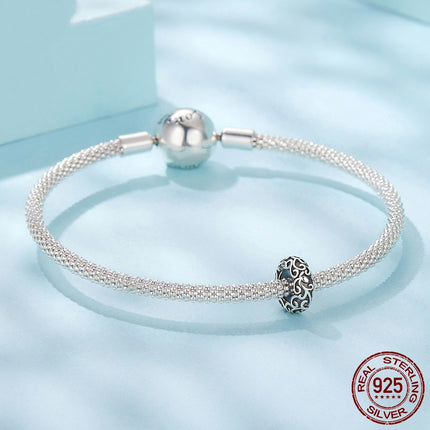 S925 Silwer Tussenkrale Ouerwets Patroon Mini Armbandkrale