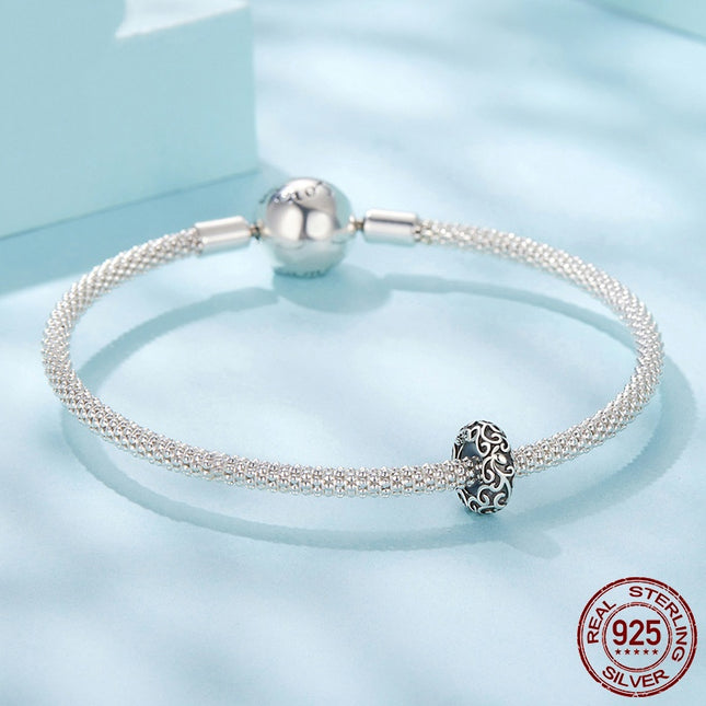 S925 Silver Spacer Beads Vintage Pattern Mini Bracelet Beads