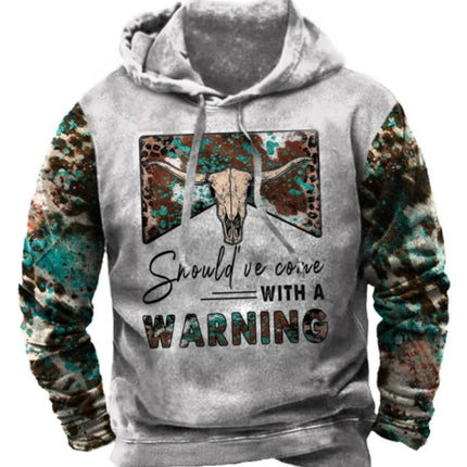 European And American 3D Printed Animal Graffiti Loose Hooded Sweater