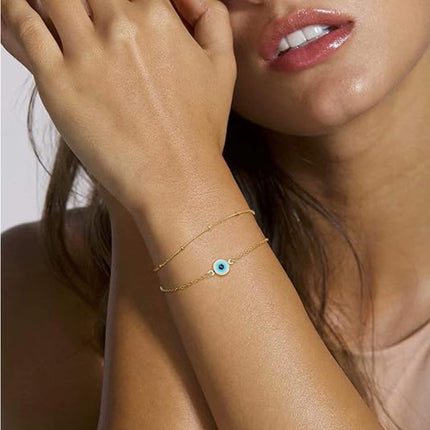 Fyn Goue Armbande Vir Vroue, 14K Goud Gevulde Verstelbare Laag Armband Oulike Ovale Ketting Stafie Goue Armbande Vir Vroue Juweliersware