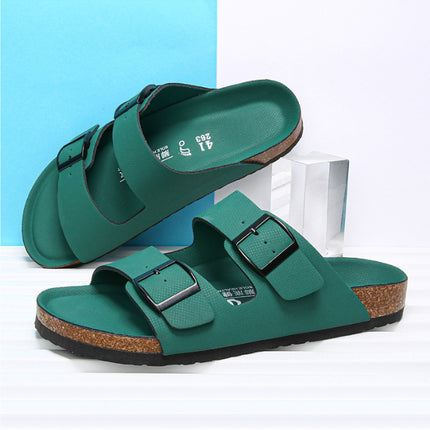 Leather Slippers Men's Summer New Sandals Outside Wear