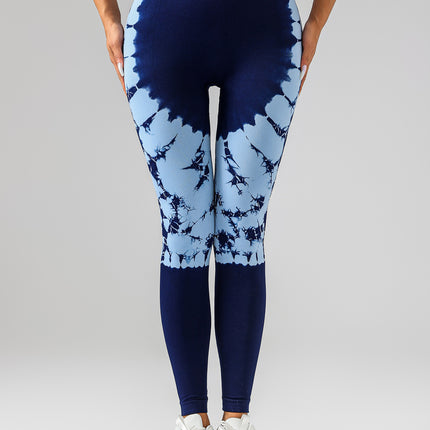 Tie-dye Women's Yoga Leggings With High Waistband, Moisture-Wicking, And Stretchy, Perfect For Outdoor Activities And Fitness