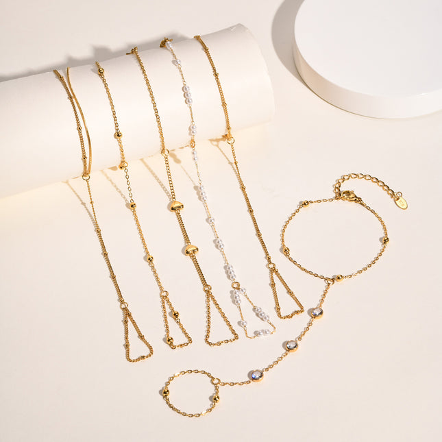 Stainless Steel Hand Support Chain Snake Chain Double Layer Twin