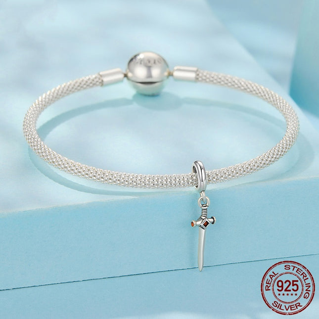 Sword Diy Pendant Parts S925 Sterling Silver Beads
