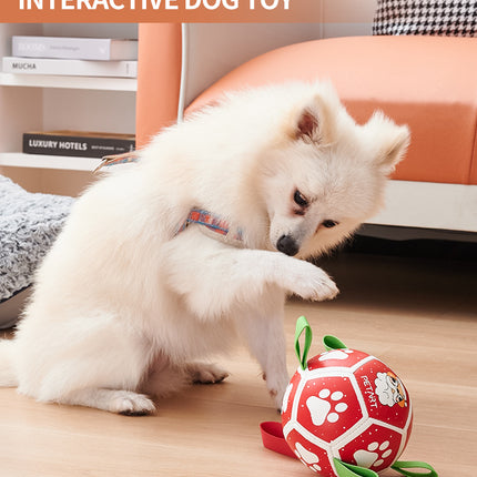 Dog Soccer Balls Toy With Sraps Halloween Christmas Gift For Pets Puppy Birthday Toy Interactive Toys For Tug Of War Water Toys