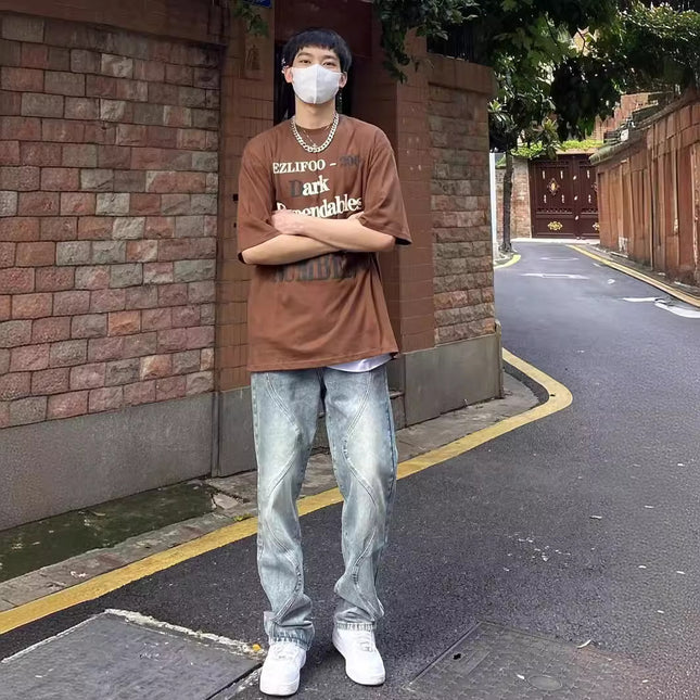 Men's Loose Straight Casual Wide-leg Jeans