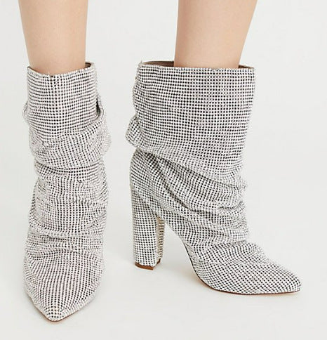 Rhinestone Puntneus Modieuse Enkelstewels