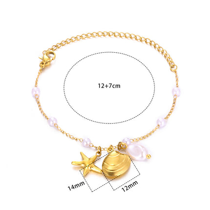 Dolphin Starfish Shell Pendant Ocean Series Anklet