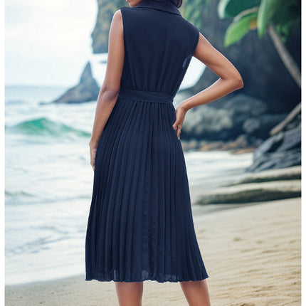 Women's Fashion Sleeveless Solid Beach Dress
