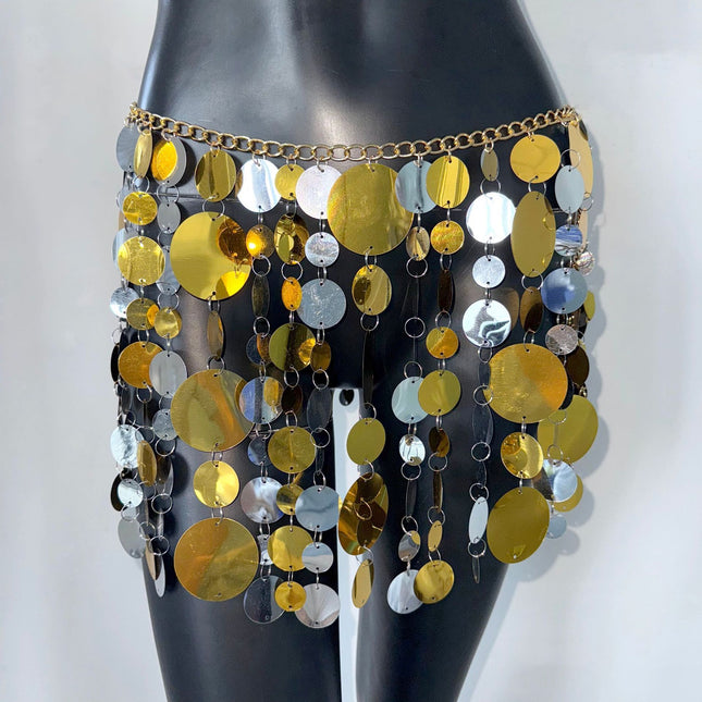 Sequin Stitching Women's Short Skirt