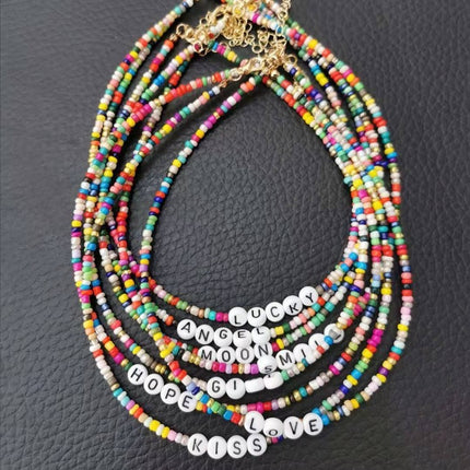 Stained Glass Rice Bead Necklace