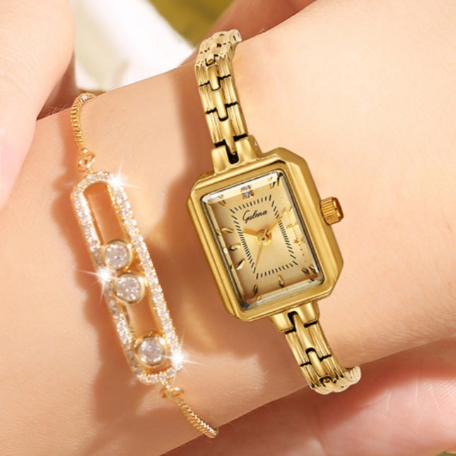 Niche Mini Small Golden Thin Chain Women's Quartz Watch