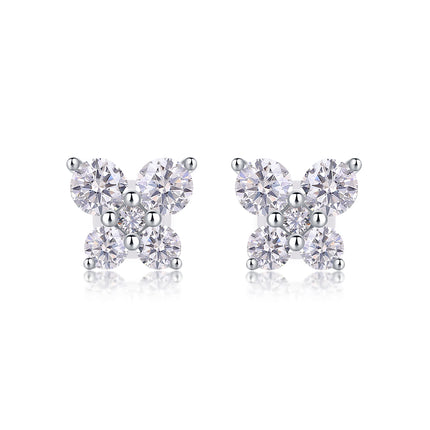Top-quality Moissanite Luxury And Fashionable Light Luxury Jewelry Silver Stud Earrings S925 Silver Plated Platinum