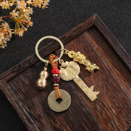 Alloy Five Blessing Men's And Women's Bag Car Key Pendant