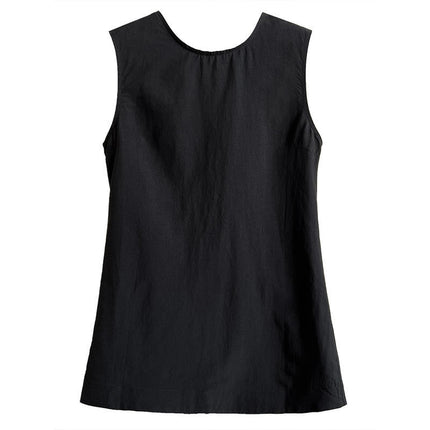 French Tencel Linen Two-sided Wear Temperament Loose Sleeveless Top